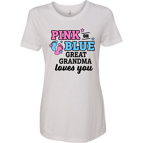 Inktastic Pink or Blue Great Grandma Loves You Women's T-Shirt
