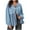 Light Blue, variant on Drses Women's Long Sleeve Button Down Pleated Patchwork Casual Loose Sweatshirt Jacket
