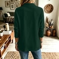 thumbnail image 4 of Dweltoz Womens Button Down Polo Shirts Casual Long Sleeve Collared Golf Top Trendy Office Solid Tennis Shirts Lightweight Breathable Athletic Tops,Dark Green L, 4 of 6
