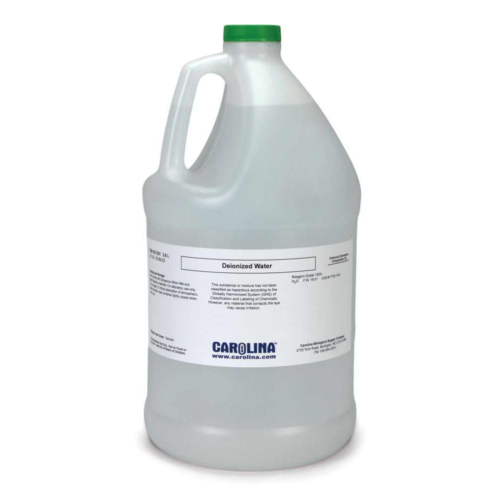 Water, Deionized, Reagent Grade, 3.8 L