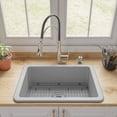 thumbnail image 2 of Gray Matte 27" x 18" Fireclay Undermount / Drop In Firelcay Kitchen Sink, 2 of 11