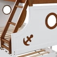 thumbnail image 6 of FOA Flivio 2pc Solid Wood Twin over Full Bunk Bed with Trundle Set in Oak, 6 of 9