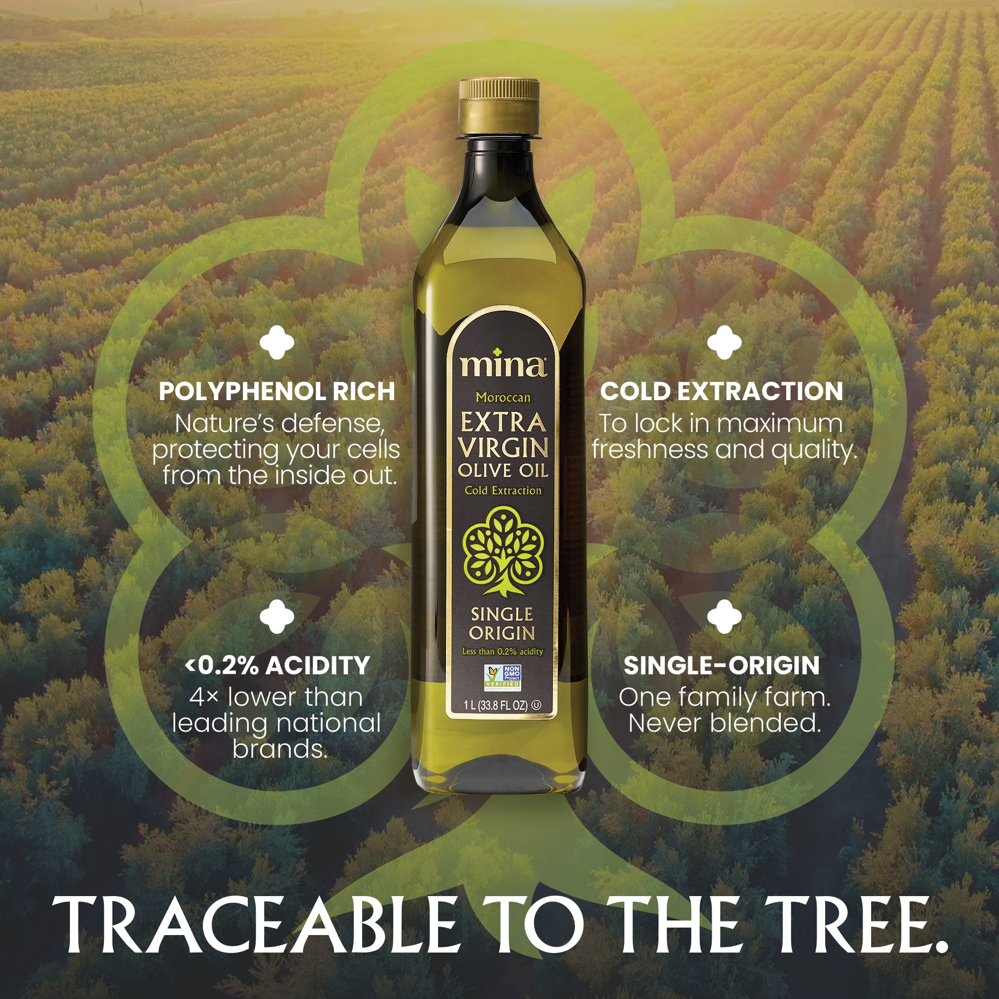 Mina, Olive Oil, Extra Virgin, High Polyphenol, 33.8 fl oz