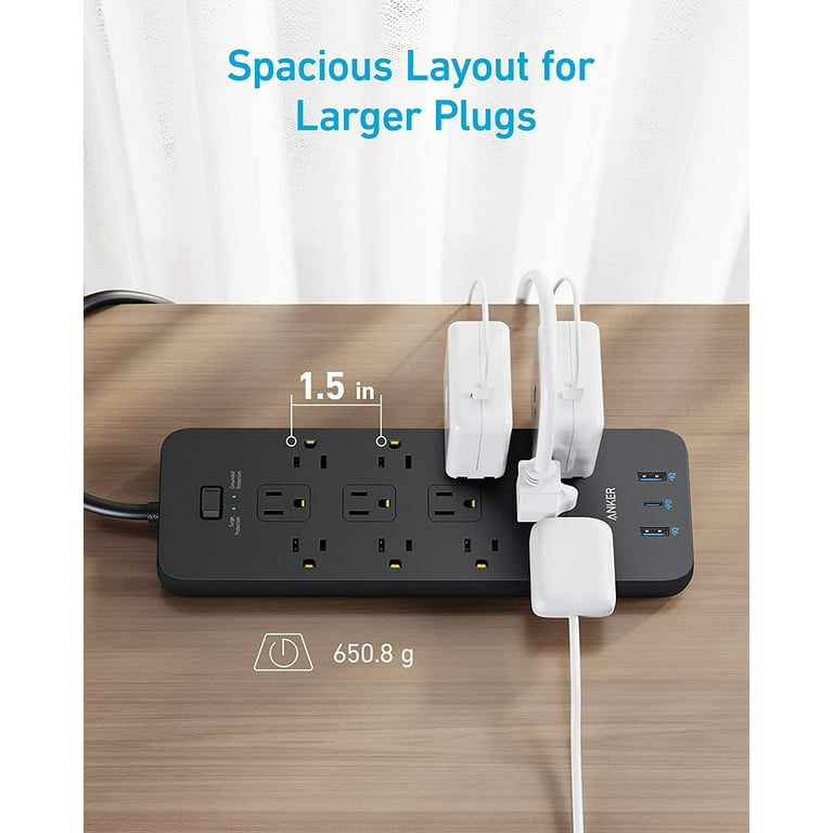 12 Outlet Surge Protector with Dual USB-A Charging Ports