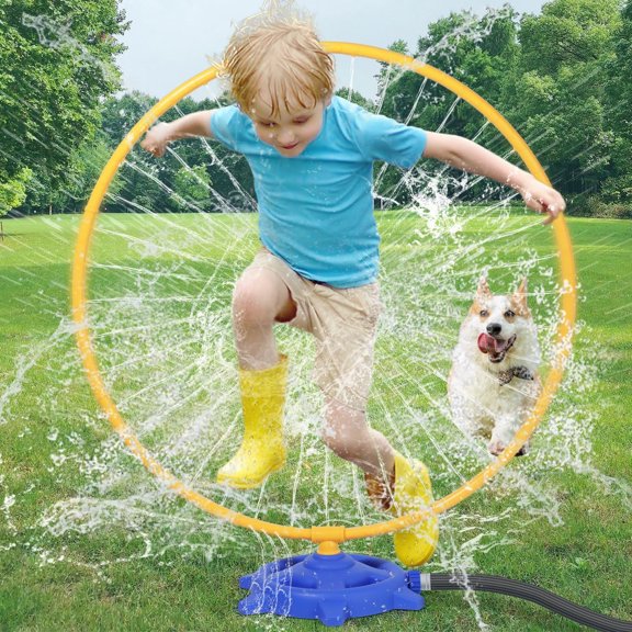 Unicorn Sprinkler, Puddle Splashers, Toddler Water Sprinkler - with Roating Spray Nozzles - Attaches to Garden Hose, Kids Sprinklers Outdoor Toys, Summer Outside Backyard Games Water Play Toys (1PC)