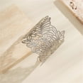 thumbnail image 3 of Racing Butterfly Metal Hollow Flower Leaf Bangle Women Open Adjustable Wide Cuff Bracelet Jewelry, 3 of 8