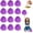 Matte purple, variant on 12 Pcs Cheerleader Pom Poms,with Baton Handle for Rooters Cheering Squad Team Spirit Sports (Matte Orange)