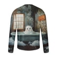 thumbnail image 5 of WAENQINLA Halloween Costomes Men Casual Long Sleeve Sweatshirts Crewneck Halloween Shirts Cute Ghost Print Party Holiday Shirt, 5 of 5