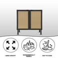 thumbnail image 4 of Sango Orre 2-Door Accent Storage Cabinet with Rattan Panels and Wood Legs, 4 of 7