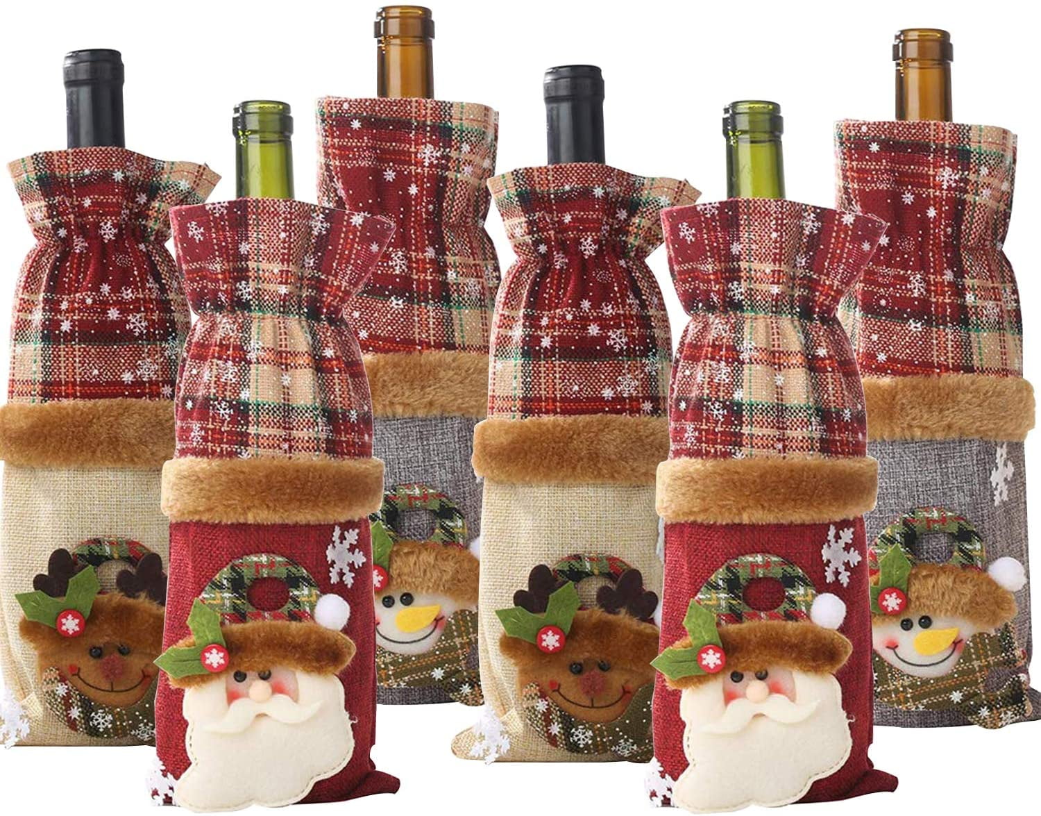 Christmas Elf Bottle Cover Festive Jumper Hat Topper Pub Wine On The Shelf Gift 