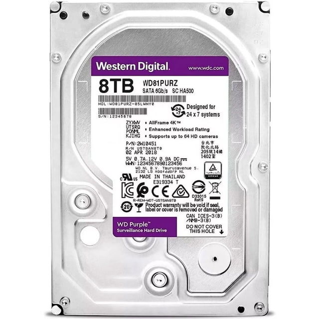 Disco Duro Interno Western Digital 8TB SATA 5400rpm Videovigilancia