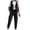 Black, variant on gbyLJF Women Dressy Suit Striped Button Down Vest with Pants with Pockets Loose Fit Casual Set for Work Business