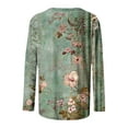 thumbnail image 5 of BangWanChi Long Sleeve Shirts for Women Women's Retro Fashion Classic Print Long Sleeved Round Neck Tops/shirt, 5 of 5