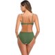 thumbnail image 2 of Conjunto de Bikini con Cuello en V y Cordones para Mujer Trajes de baño de Dos Piezas con Estampado Floral Verde oliva-B G Verde oliva-B G Xishao ropa, 2 of 2