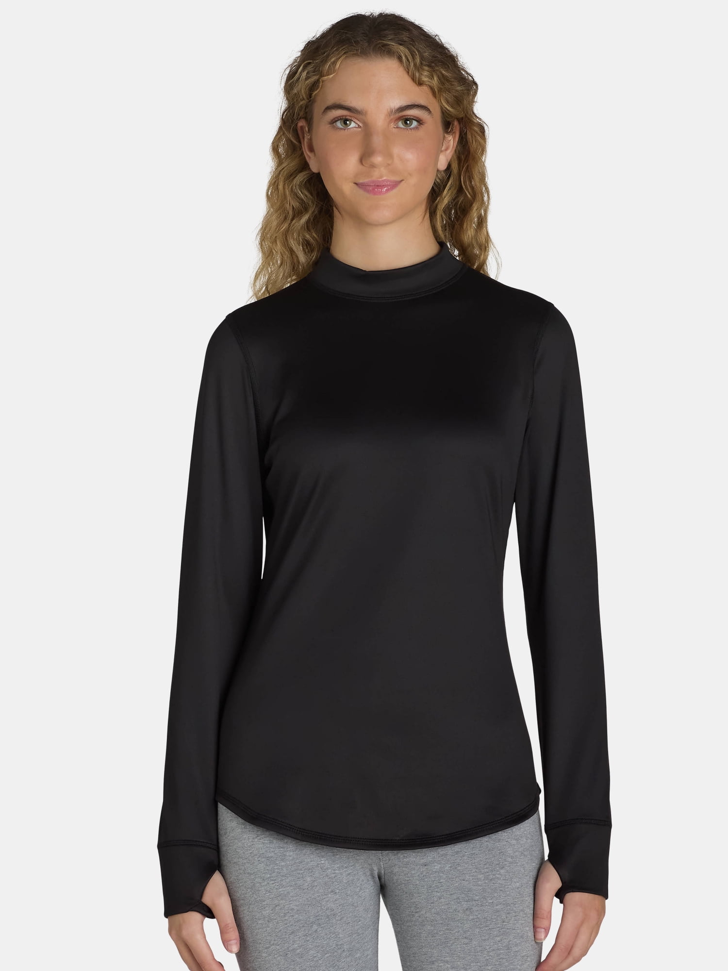 ClimateRight by Cuddl Duds Women's Thermal Guard Base Layer Mock Neck Top, Sizes XS to 4X