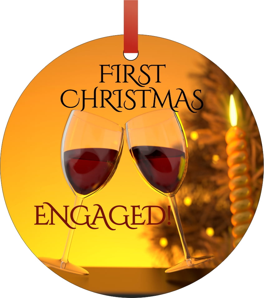 First Engaged Christmas Ornament Engagement Ornament for Couples