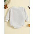 thumbnail image 2 of Newborn Baby Girls Boys Sweatshirts Rompers Halloween Clothes Skeleton Pumpkin Letter Print Long Sleeve Toddler Fall Bodysuits, 2 of 7