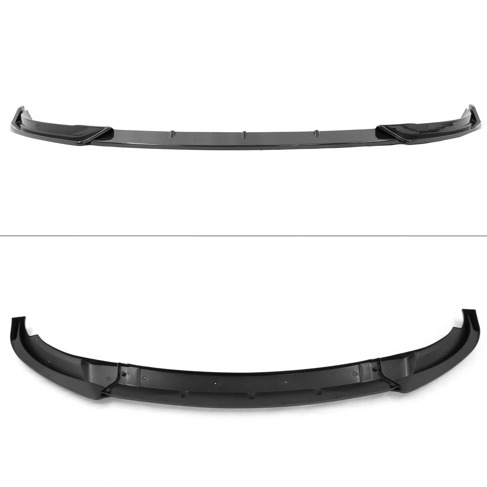 Ikon Motorsports 3PCS Front Bumper Lip Spoiler for 2020-2025 Tesla Y, IKON Style, PP Carbon Fiber Print