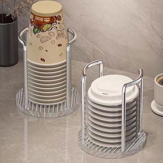 Becaristey ABS Cups Dispenser Holder Rust-proof Shelf With Easy-to-Clean Finish Durable Cup Dispenser Holder golden only