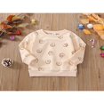 thumbnail image 3 of Chandail Décontracté Printemps Automne pour Filles Tout-Petits Beige Manches Longues Col Rond Imprimé Père Noël, 3 of 9