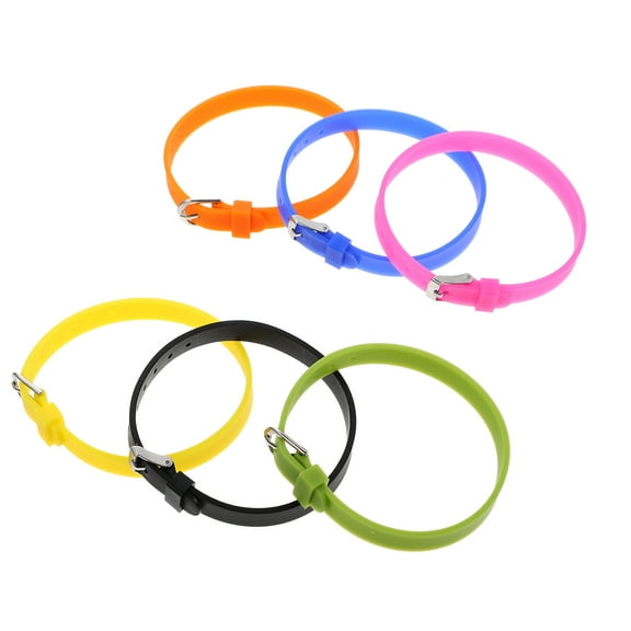 6pcs Adjustable Wrist Straps Silicone Wristwatch Bands Decorative Silicone Rings