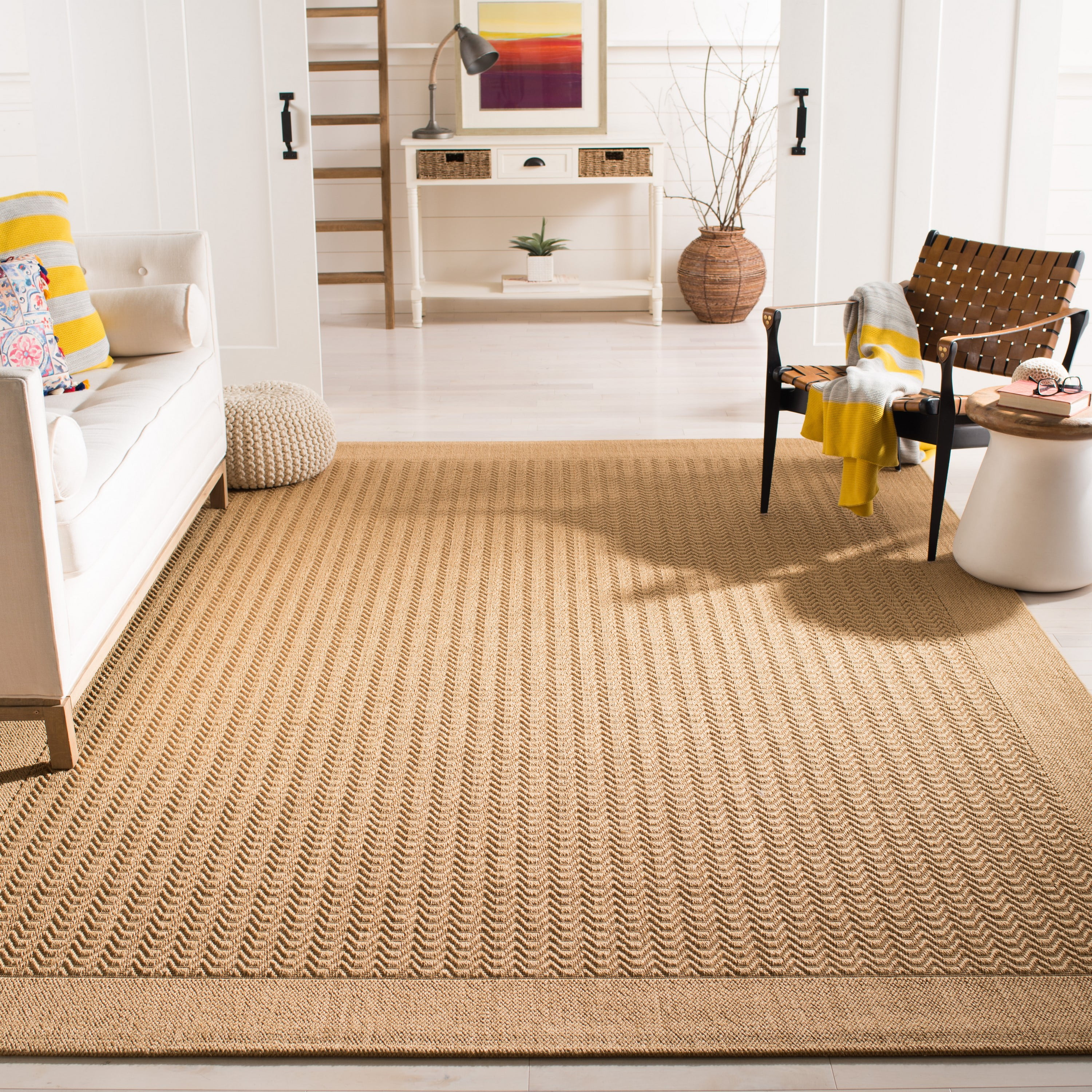 SAFAVIEH Palm Beach Adalyn Geometric Area Rug, Maize, 8' x 10'