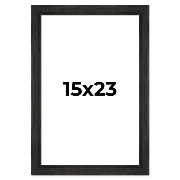 15x23 Distressed/Aged Black Complete Wood Picture Frame with UV Acrylic, Foam Board Backing, & Hardware