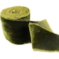 thumbnail image 1 of 1.5 Yards Velvet Wrapping Ribbon,1.5 Inch Wide Handmade Frayed Silk Velvet Ribbon Raw Edge Vintage Fringe Fabric Ribbon for Wrapping Wreath Bow Wedding Bouquet DIY Crafts (Green), 1 of 8