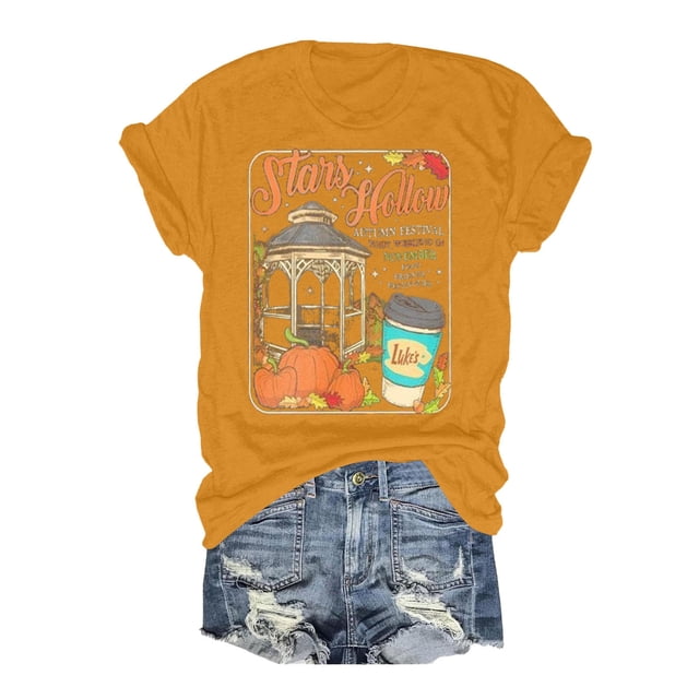 LUOGENLI T-shirts pour Femmes T-Shirt Décontracté Ample Col Rond / Haut à Manches Courtes pour Confort et Style T-Shirt Femmes Blanc Jour de la Saint-Patrick Jaune m