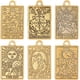 thumbnail image 1 of 1 caja de 36 amuletos de tarot dorados con forma de luna, sol y estrella. Amuleto rectangular de la suerte., 1 of 6