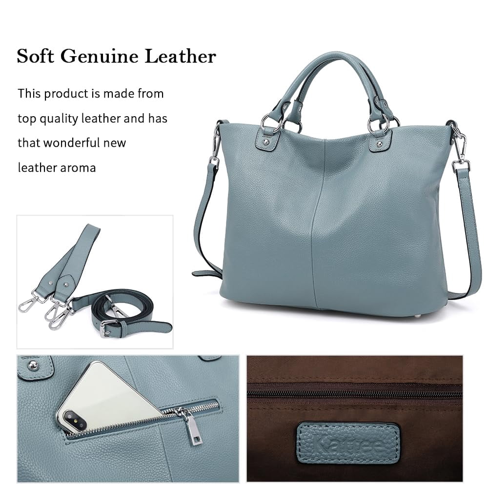 Kattee Women's Soft Leather Tote Bag, Top Satchel Purses and Handbags