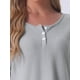 thumbnail image 5 of Conjunto de pijama para mujer INSPIRE CHIC, de punto waffle, de manga larga, 2 piezas, atuendo de sudadera, XL, gris claro, 5 of 6