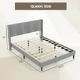 thumbnail image 3 of Costway Queen Bed Frame Modern Platform Bed with Linen Upholstered Wingback Headboard, 3 of 10