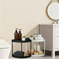 YOTQUSKI 2 Tier Corner Shelf Stand, Bathroom Corner Shelf, Plastic Shelving with Wheel for Kitchen, Office, Food Items, Toys