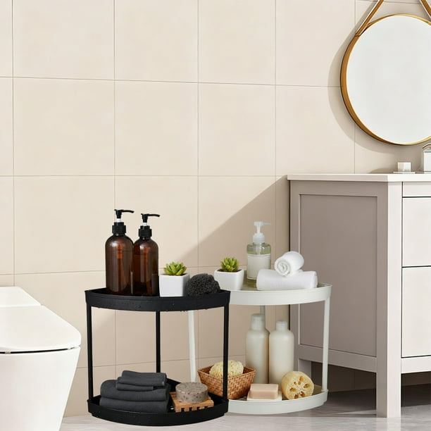 Estantería de Esquina Independiente para Baño, Estante de Almacenamiento para Artículos de Tocador, Estante de Almacenamiento de Esquina para Baño