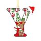 thumbnail image 1 of Adornos de Letras de Árbol de Navidad - 26 colgantes acrílicos rojos con letras para decoración navideña personalizada, adornos colgantes de 8x8 cm, 1 of 1