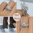 thumbnail image 3 of Newshe Jewellery 2ct Moissanite Wedding Ring Set Engagement Rings for Women 925 Sterling Sliver Round Cut Size 9, 3 of 9