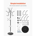 thumbnail image 6 of VEVOR Freestanding Coat Rack, Metal Coats Rack Stand with Umbrella Holder, Stable Marble Base & 14 Hooks, Hall Coat Tree for Entryway, Bedroom, Living Room, Stylish Coats Hanger for Hats, Scarves,Bag, 6 of 9