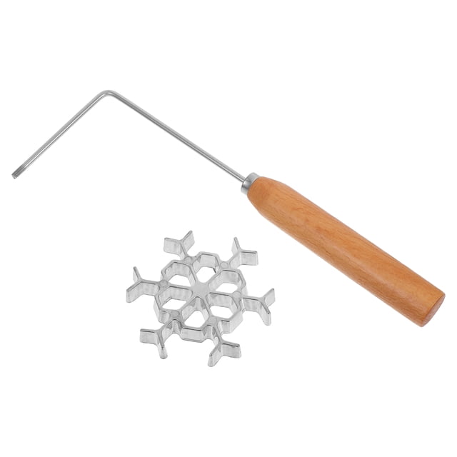 FESTFENDS 1Set Metal Frying Mold Timbale with Handle Snowflake Shape for Cooking Pastry and Cookie