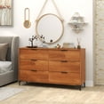 thumbnail image 2 of Gymax 6-Drawer Double Dresser w/ Interlock System Metal Support Legs Anti-tipping Kit, 2 of 10