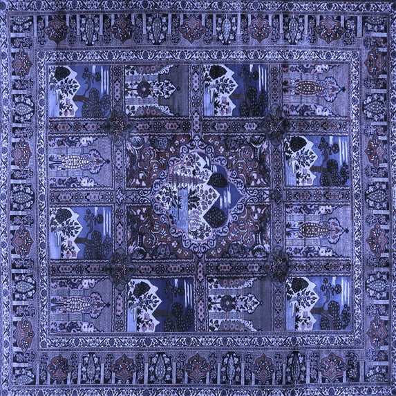 Ahgly Company Indoor Square Persian Blue Traditional Area Rugs, 4' Square