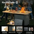 thumbnail image 6 of Ovios 7 Piece Stainless Steel Outdoor Patio Bar Set with Fire Pit Table, Gray/Navy Blue, 6 of 6