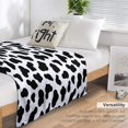 thumbnail image 5 of Cute Cow Print Blanket Soft Cozy Lightweight Gifts Blanket for Kids Adults, Animal Skin Plush Flannel Throw Blanket for Sofa Couch Bed Decor Black White W40 xL50, 5 of 6