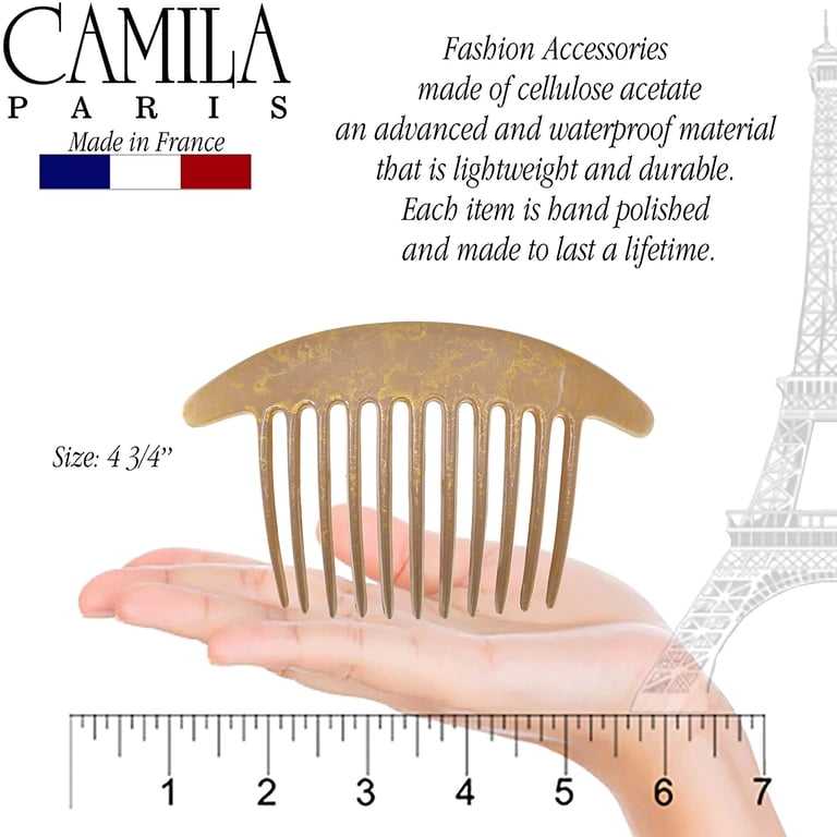 Women Hair Comb Celluloid Side Clip Handmade Durable Stylish France Gift Amazon.com : French Amie 7 Teeth Handmade Cellulose Side  main image 4