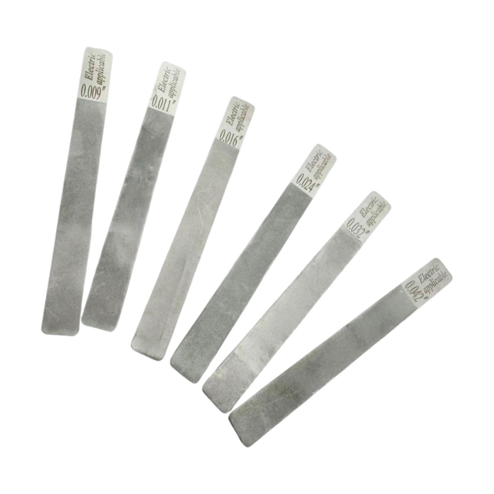 LeeQinersw 6Pcs Guitar Gauged Nut Slotting File Set Stainless Steel for Repairing Parts Electric 09 to 42