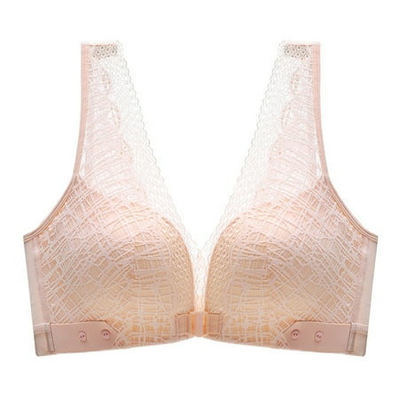 

njshnmn Women s Lace Wirefree Bra Wireless Wire-Free Bras Push Up Bralette Brassiere Khaki 44