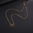 thumbnail image 3 of EUEAVAN Gold Bow Pendant Necklace Stainless Steel Jewelry, 3 of 7