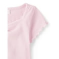 thumbnail image 3 of The Children's Place Girls Short Sleeve Ribbed Cropped T-Shirt, Sizes XS-XXL, 3 of 3
