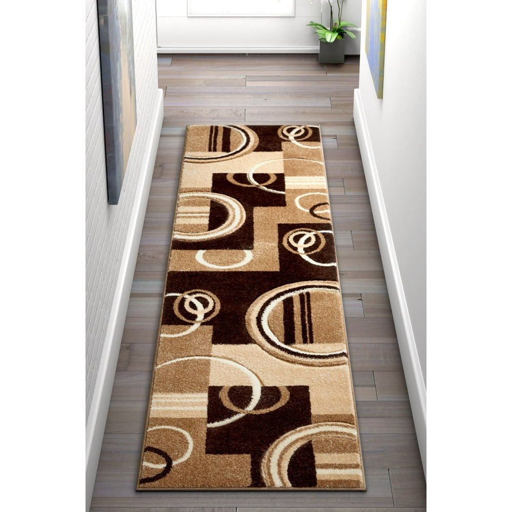 Echo Shapes & Circles Ivory / Beige Brown Modern Geometric Comfy Casual