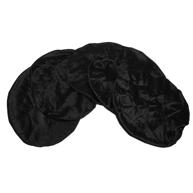 Juego de 5 gorros de ducha impermeables de color negro para proteger el cabello del baño con calidad de peluquería